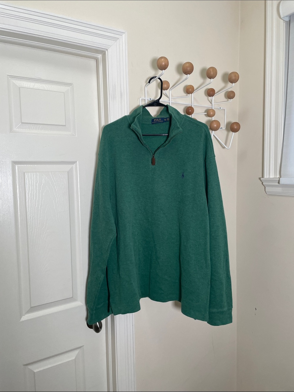 Ralph Lauren Half Zip Up Sweatshirt - Green - XXL